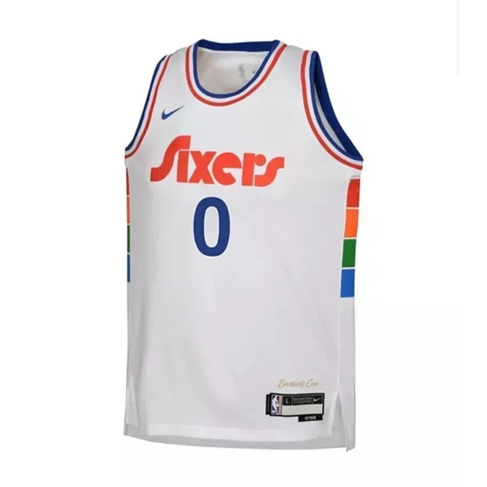 Nike NWT Tyrese Maxey White Philadelphia 76ers 2024/25 Swingman Player Jersey Ci